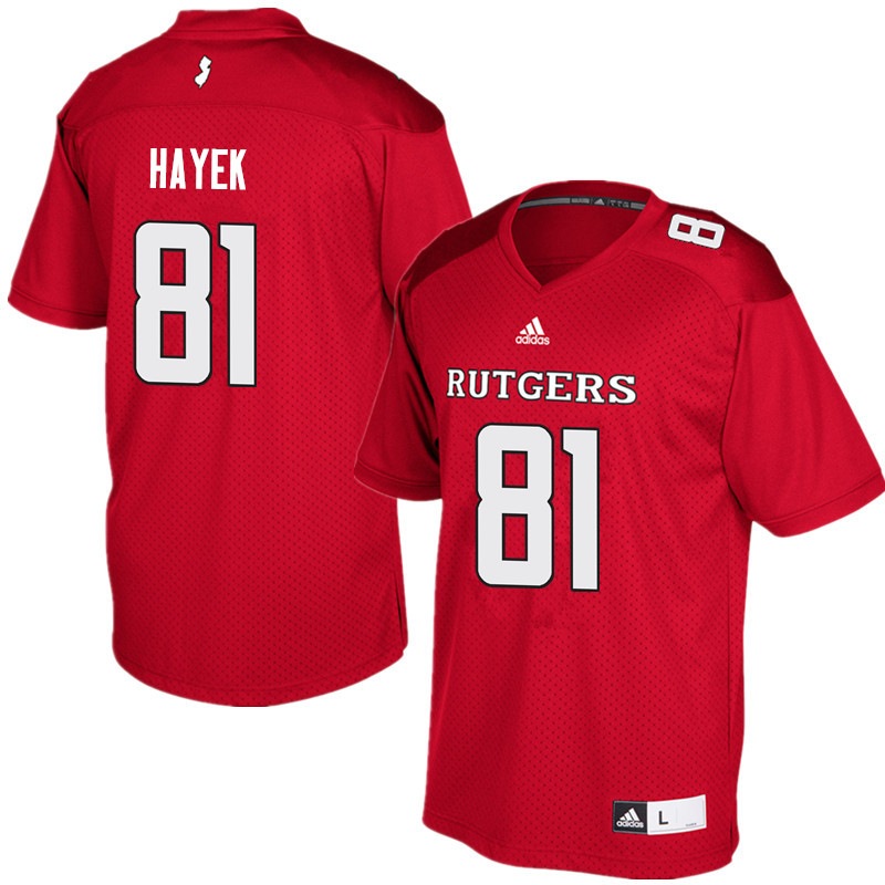 Men #81 Tyler Hayek Rutgers Scarlet Knights College Football Jerseys Sale-Red
